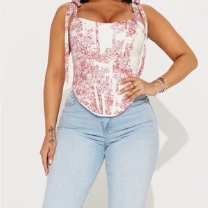 🩷Pink and White Corset Top